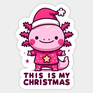 Kawaii axolotl this is my christmas Sticker